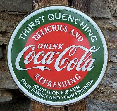 Vintage Antique Style Coca Cola Sign Retro Ad Basement Home Coke Decor 