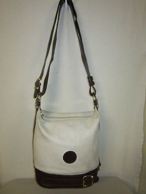 valentina white cream brown monogrammed leather purse