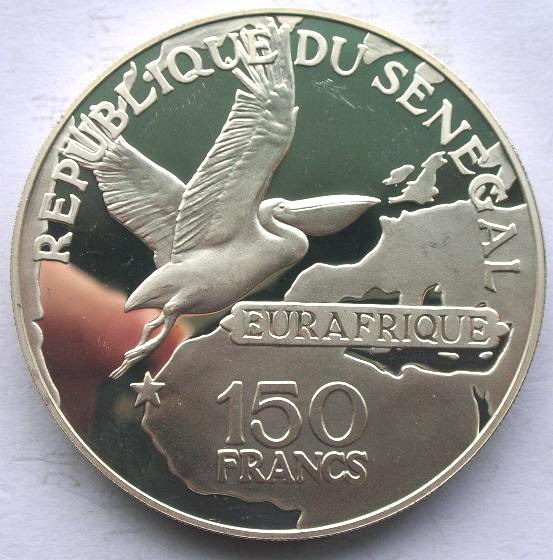 Senegal 1975 Eurafrique 150 Francs 2.377oz Silver Coin,Proof