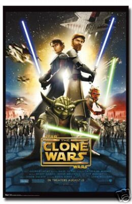 STAR WARS MOVIE POSTER The Clone Wars Movie Sheet RARE   PRINT IMAGE 