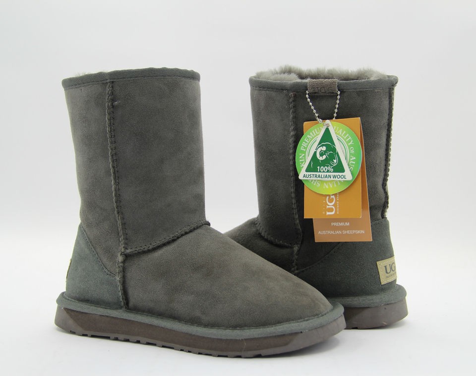 ugg classic short boots grey premium australian sheepskin
