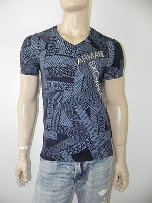 New Armani Exchange AX Mens Slim/Muscle Fit Gaphic V Neck Tee Shirt