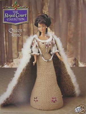 Annies Attic Barbie Fashion Bed Doll Crochet Pattern Royal Court 