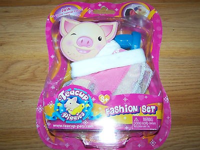 Teacup Piggies Pig Fashion Set Clothes Pink Dress & Blue Shoes 