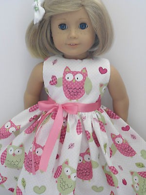 FANCY OWL WITH HEARTS CLOTHES DRESS FITS AMERICAN GIRL DOLL NEW