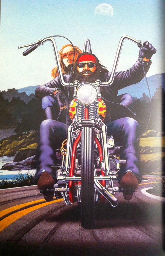 David Mann Art Day Moon Easyriders Print Harley Davidson H D HD
