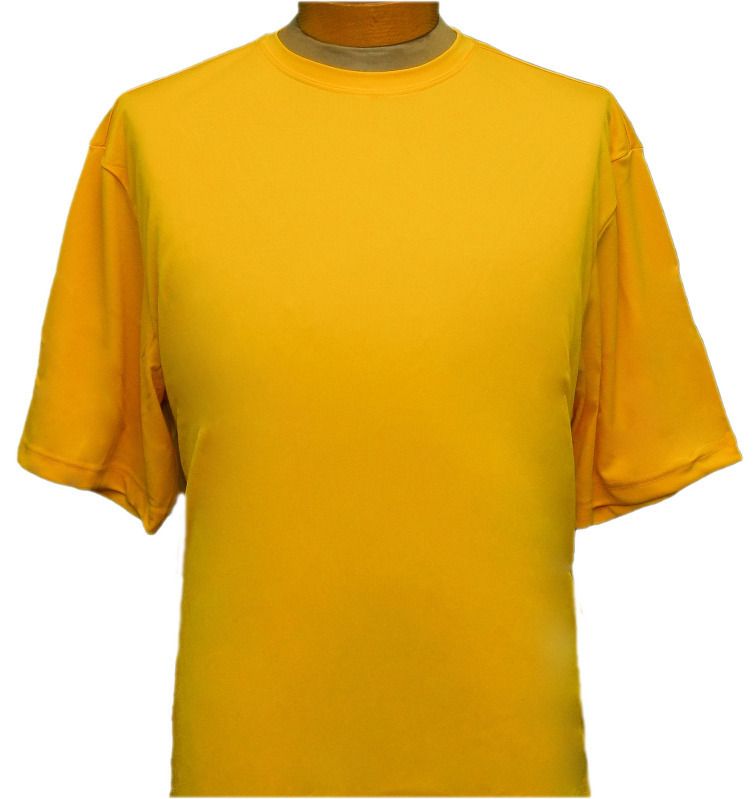   Fit Moisture Wicking Mens Crew Neck Active Wear Shirt Yellow