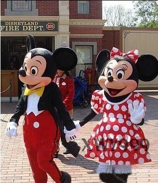 Mickey and Minnie Mouse 2 Mascot Costume Adult Size Cartoon