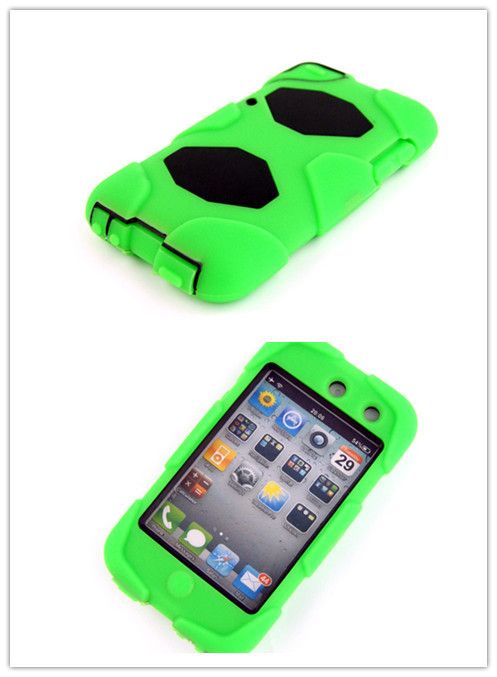 Green Soft Silicon Rubber Back Case Skin Cover for Apple iPod TOUCH4 