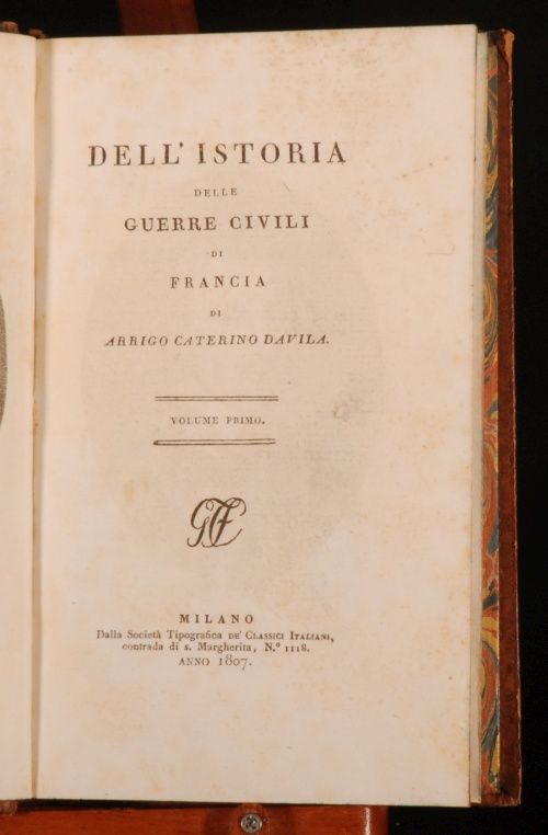 The Classici Italiani edition of Davilas historical work on the 