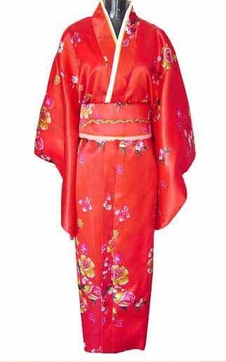 Pink Vintage Traditional Yukata Japanese Kimono Costume Party Dress 