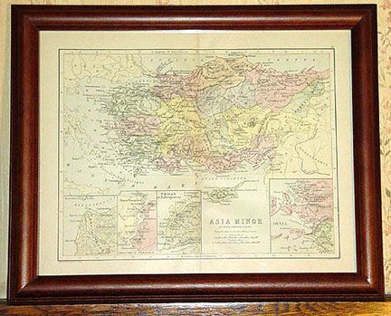 Asia Minor Authentic Antique Map in Latin Genuine 116 Years Old Made 