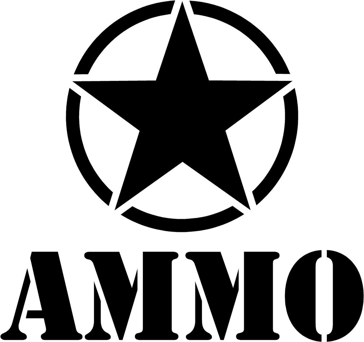Army Star Ammo Decal 3 75x4 Select Your Color