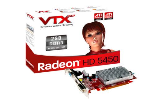 VTX3D ATI Radeon HD 5450 2GB DDR3 DVI HDMI VGA Heat Sink Passive 