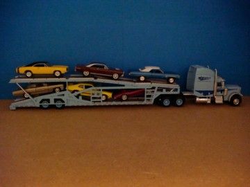 Peterbilt Semi with Auto Transport Trailer 1 64 Scale EDT 14 Detailed 