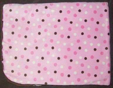 Koala Baby Pink Minky Cream Polka Dot Brown Sherpa Baby Blanket Girls 