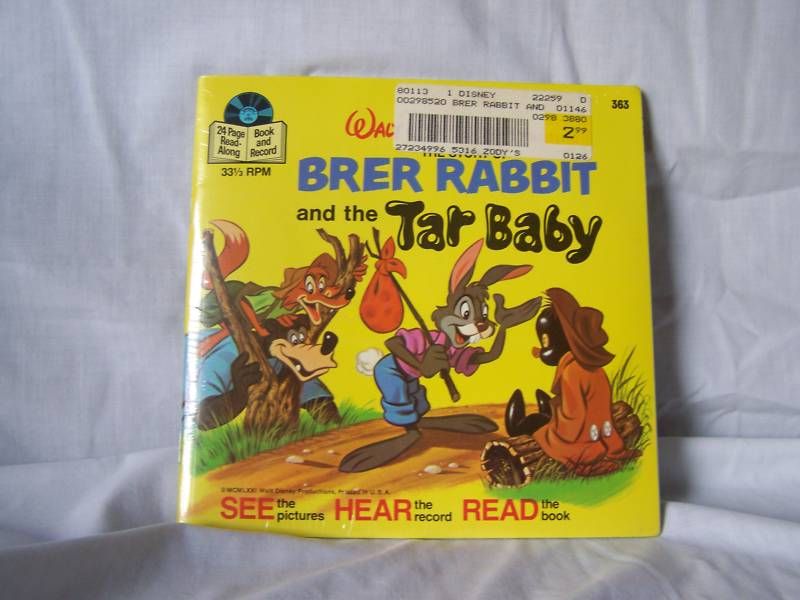 Disneys Brer Rabbit and The Tar Baby Record Book Mint
