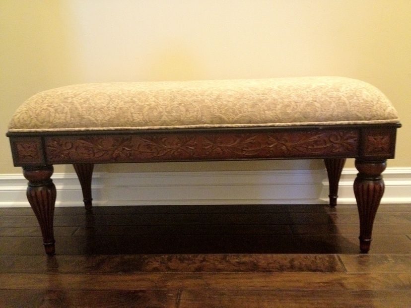 Beautiful Floral Pattern Bombay Company Backless BENCH OTTOMAN