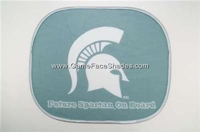 michigan state spartans baby on board car window shade time