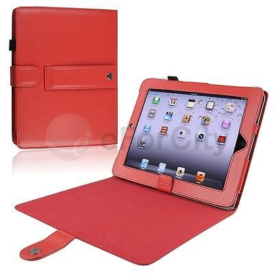 Red Stand PU Leather Case Cover Pouch For Apple iPad 1 1st Gen