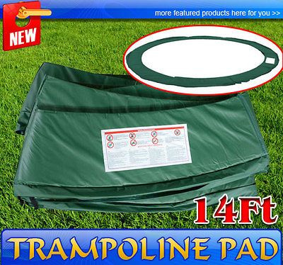 14 FT Trampoline Pad Green Outdoor Garden Round Safety Frame Pad