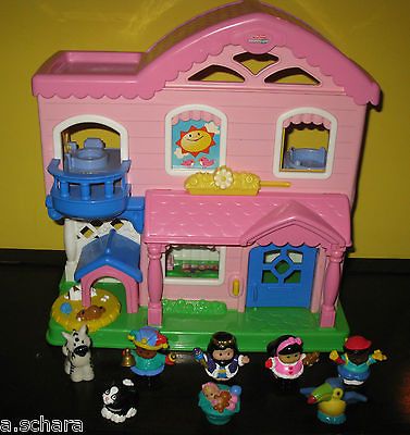 FISHER PRICE LITTLE PEOPLE BUSY DAY DOLLHOUSE COTTAGE 2006 SWEET 
