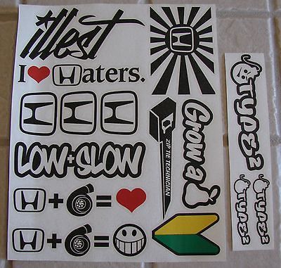 Type2 Vinyl Werks Sticker Bomb Sheet Jdm Honda Civic Sohc Vtec