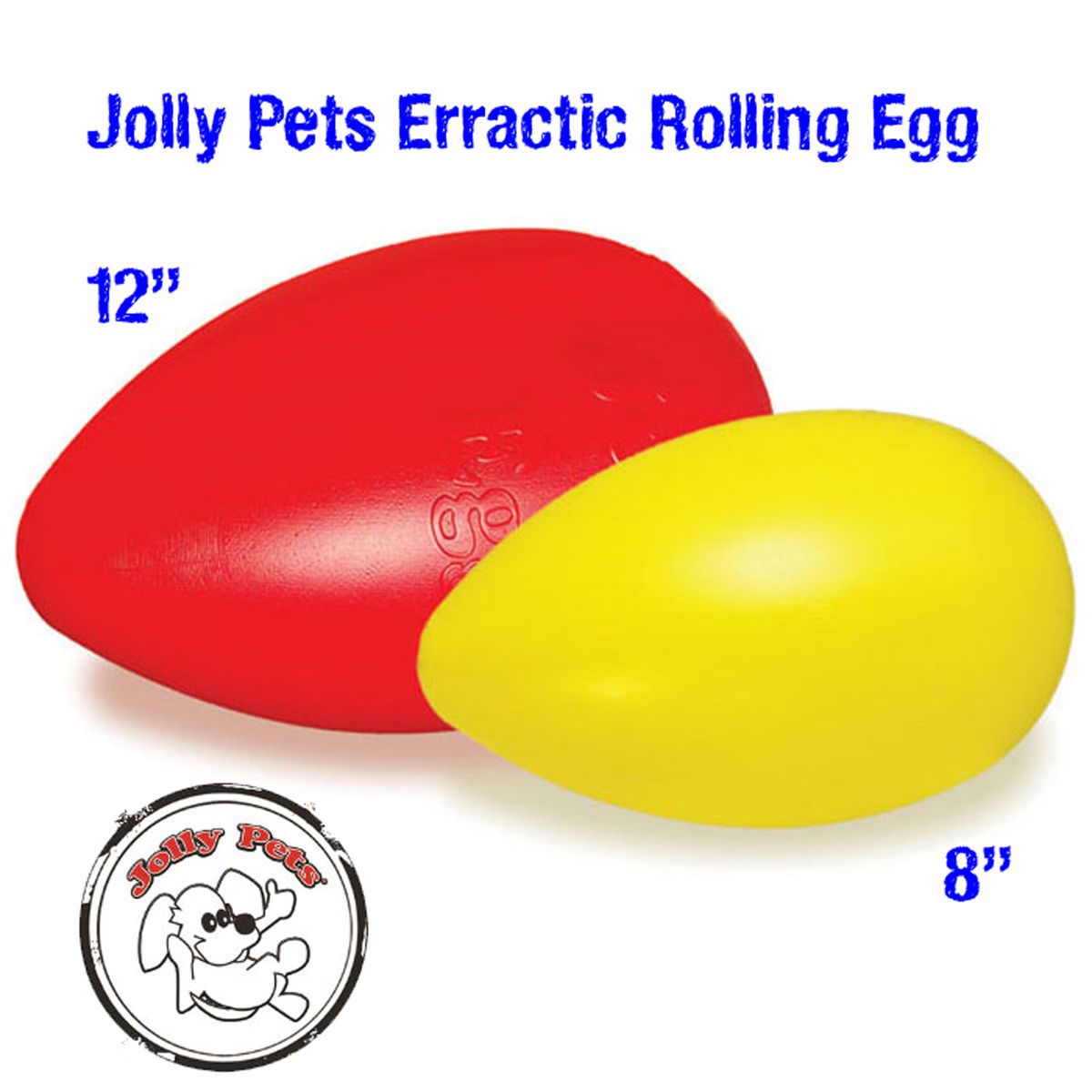 Jolly Pets Erractic Rolling Egg Dog Toy Small Jolly Egg 8 Plastic Egg 