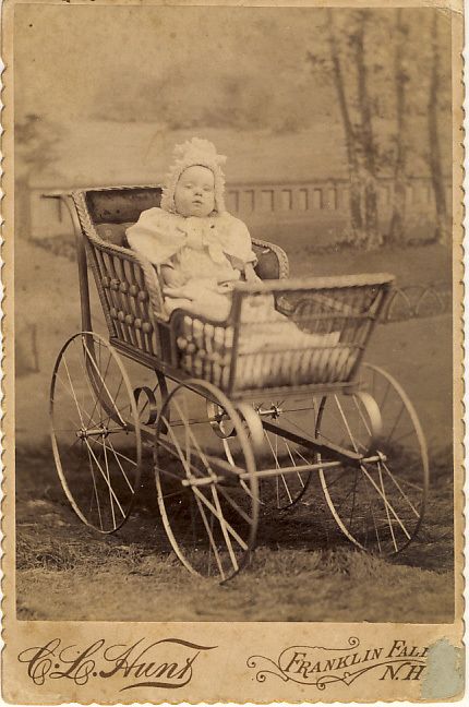Little Girl in Pram Baby Carriage Vintage Cabinet Card