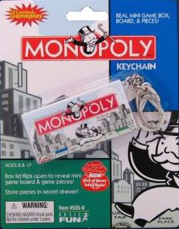 monopoly board game basic fun key chain keychain new this item is a 