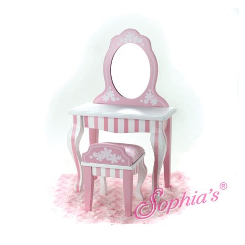 Bathroom Vanity Mirror Chair stool fits 18 American Girl Doll NEW 