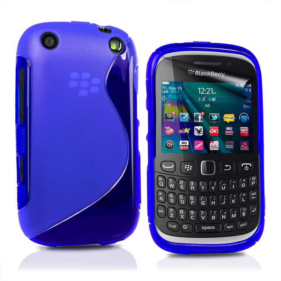 Blue S Line Wave Gel Case Cover for BlackBerry 9320 Curve 9320 