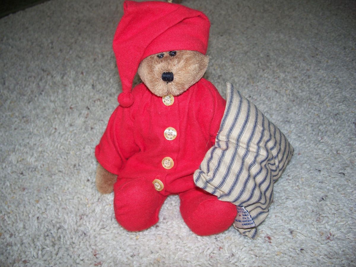 Boyds Bears Jody Battaglia Denton P Stuffed Plush Teddy Red Drop Seat 