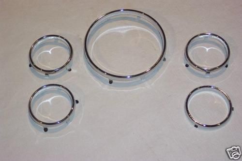 1956 Ford 1957 T Bird Chrome Instrument Rings New Set 5 56