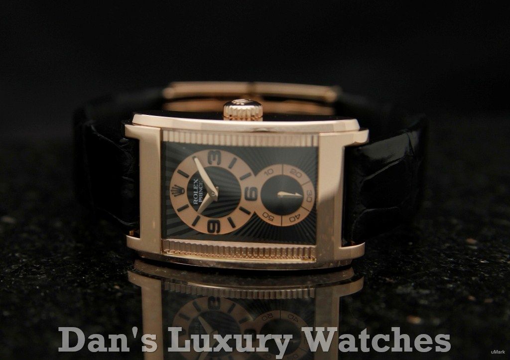 Rolex Geneve Cellini Prince Everose Gold Leather Watch B P 5442 5 2007 