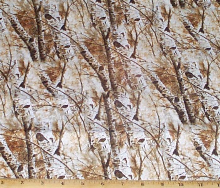 Birch Trees Natures Tranquility Landscape Fabric yds Quilting Cotton 