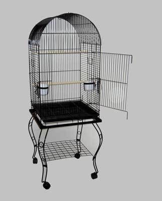 Parrot Bird Cage Cages Dome w Stand 20x20x58 600A Blk