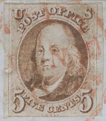 1847 5c Single on Folded Cover NYC to Philadelphia