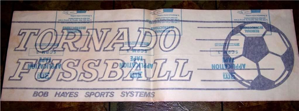 RARE 1971 Tornado Foosball Decal Bob Hayes Sports Systems Fussball 