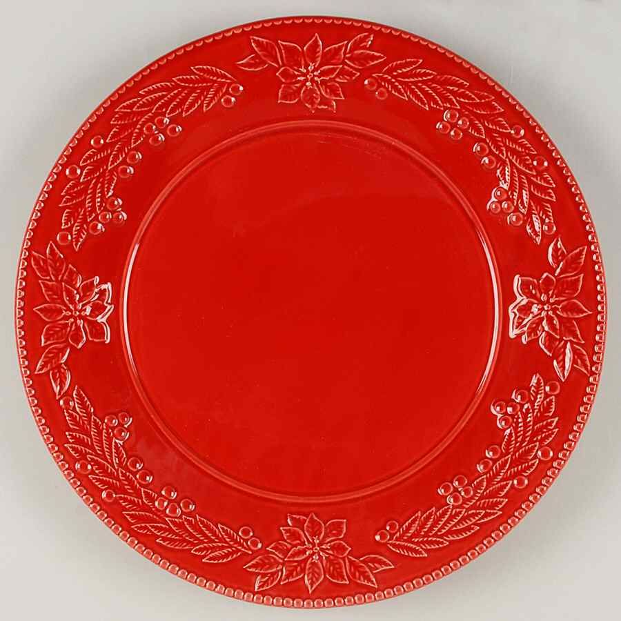 Bordallo Pinheiro Poinsettia Chop Plate Round Platter
