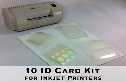 ID Card Kit for Inkjet   Makes 10 PVC Like ID Cards   Includes 