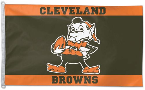 Cleveland Browns BROWNIE 1950s Style NFL Football Official 3 by 5 foot 