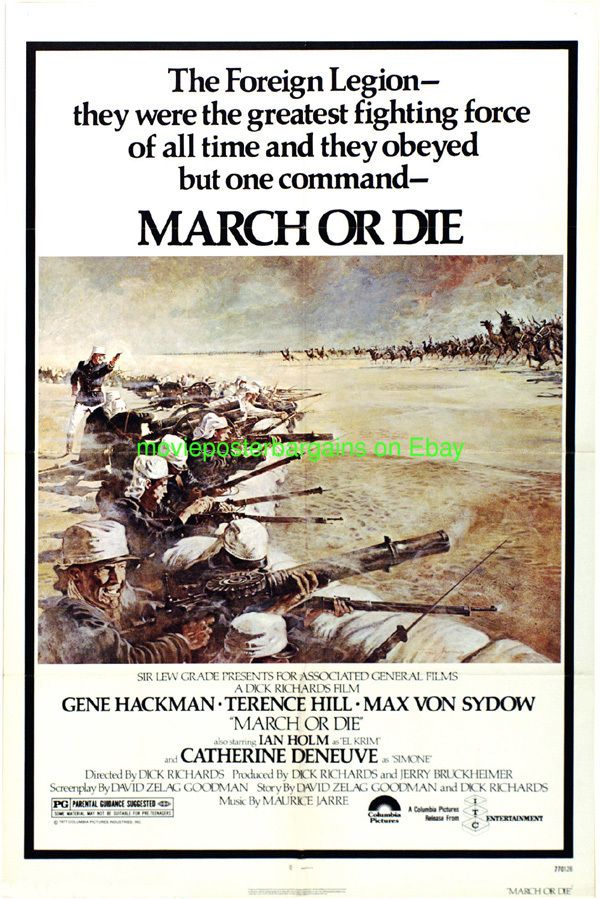 March or Die Movie Poster Orig 1sheet Gene Hackman 1977