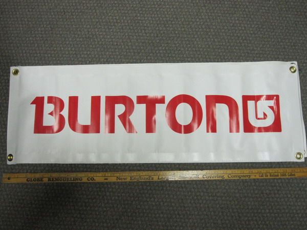 BURTON snowboard 2008 horizontal corp banner RED ~NEW~