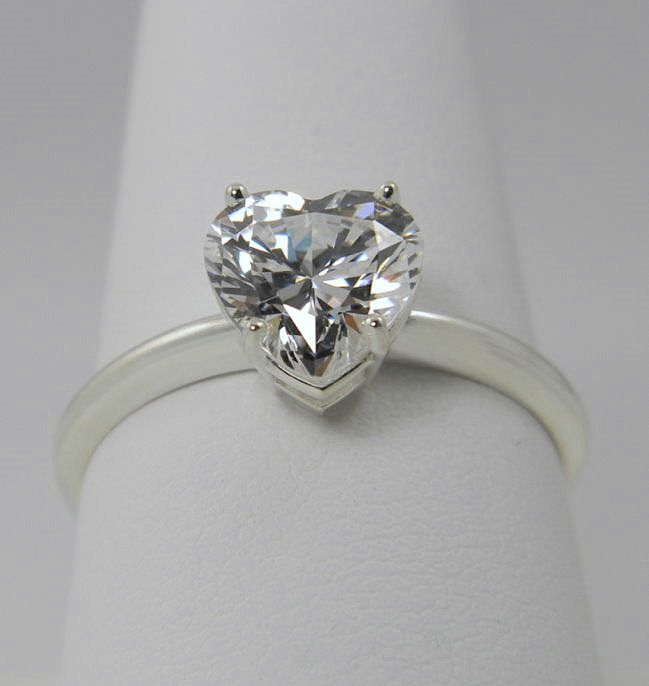00 CT BRILLIANT HEART CUT SOLITAIRE ENGAGEMENT RING SOLID 14K GOLD
