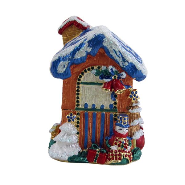 Gingerbread House Trinket Jewelry Box Bejeweled Christmas Holiday