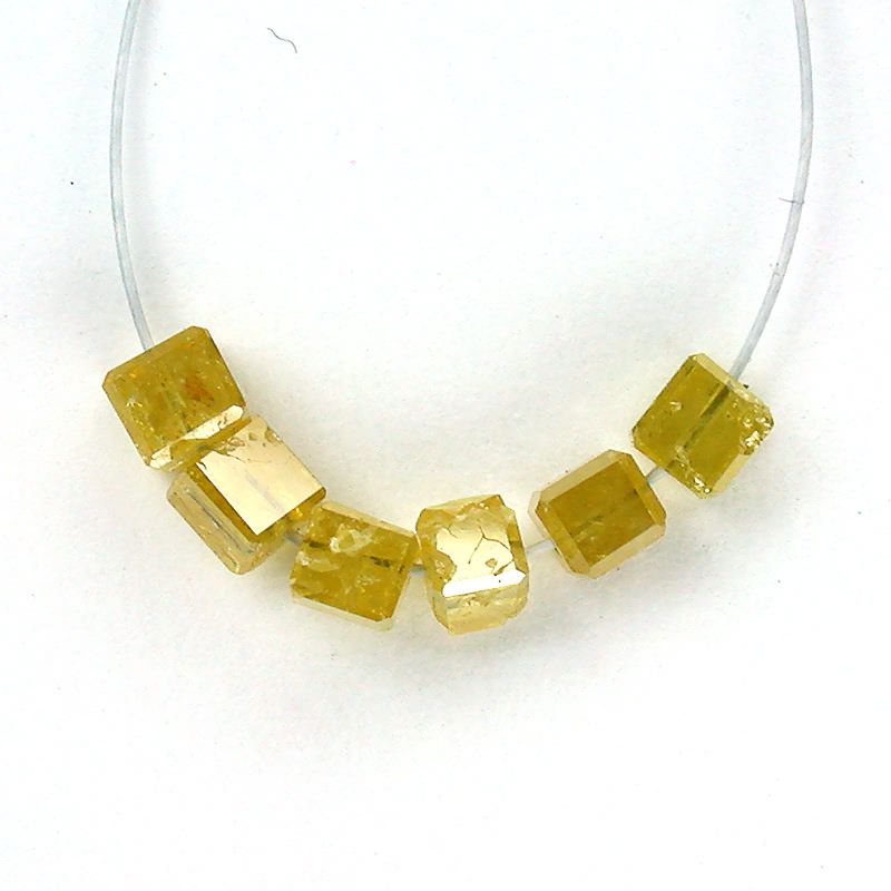 RARE Genuine Natural Yellow Color Loose Diamond Beads Drilled Faceted