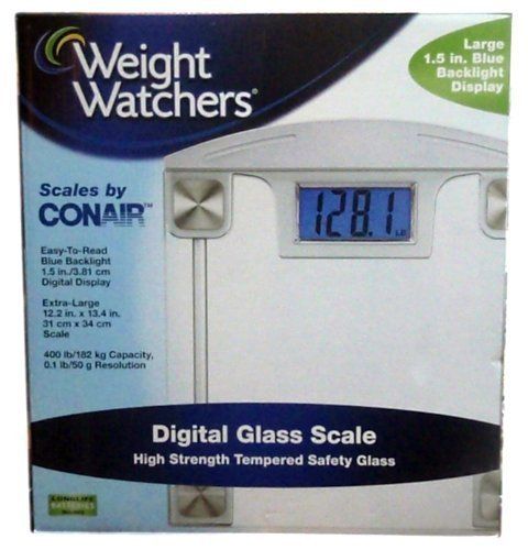 Conair Weight Watchers Extra Large Digital Scale Glass Platform LCD