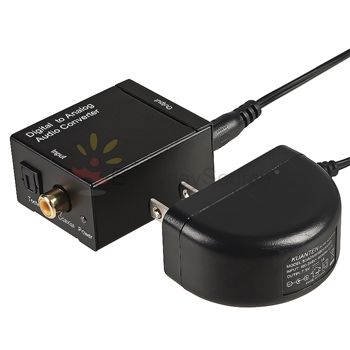  Optical Coax Coaxial Toslink to Analog RCA L/R Audio Converter Adapter