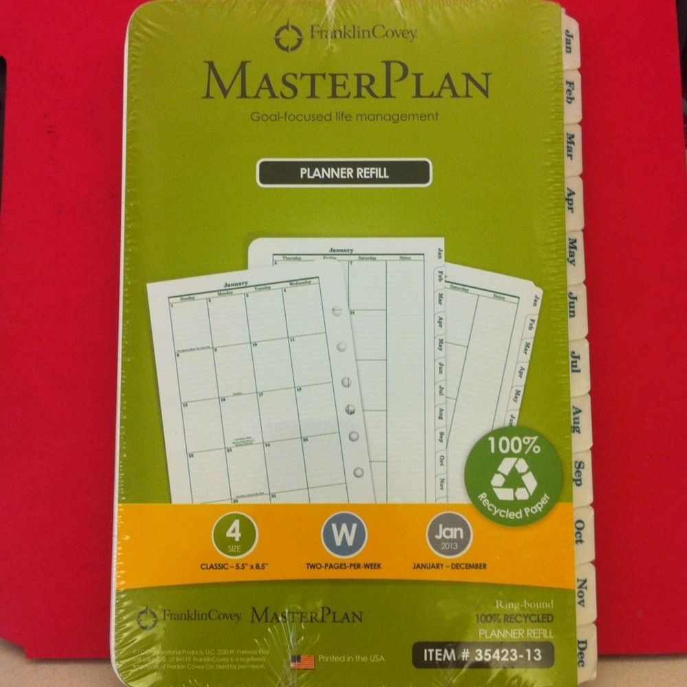 Franklin Covey Masterplan Planner Refill